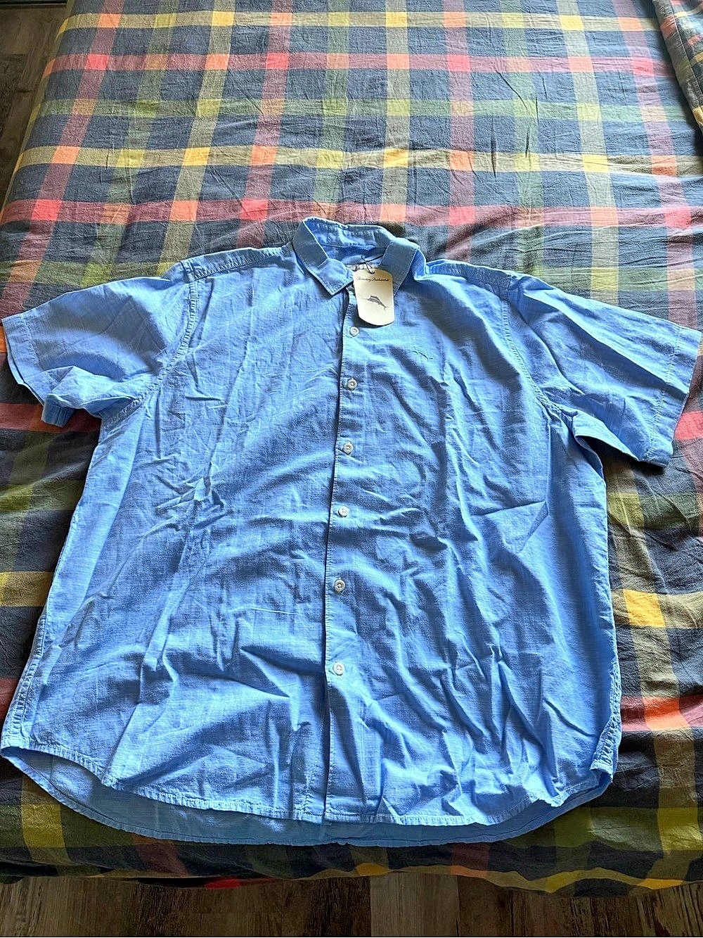 NWT 3XL Tommy Bahama Blue Short Sleeve Button Down Shirt